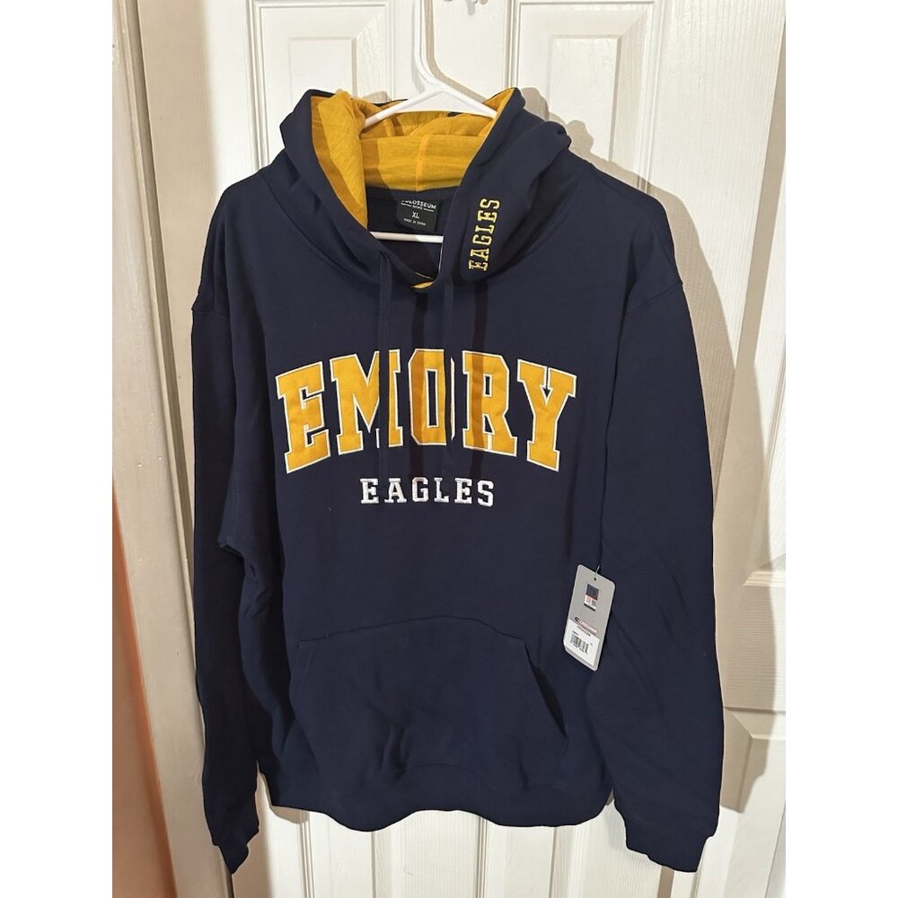 Men's Colosseum Navy Emory Eagles Isle Pullover Hoodie Size XL NWT